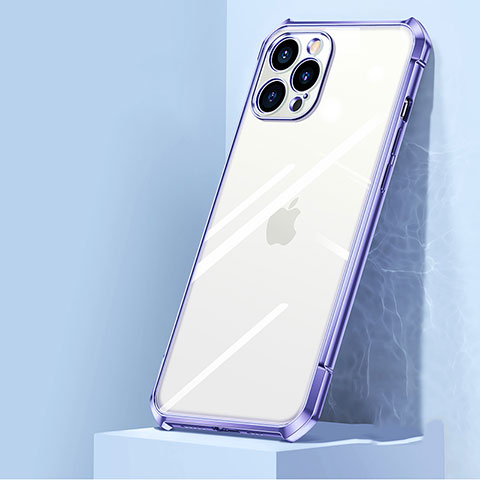 Carcasa Bumper Funda Silicona Transparente Espejo H02 para Apple iPhone 12 Pro Purpura Claro