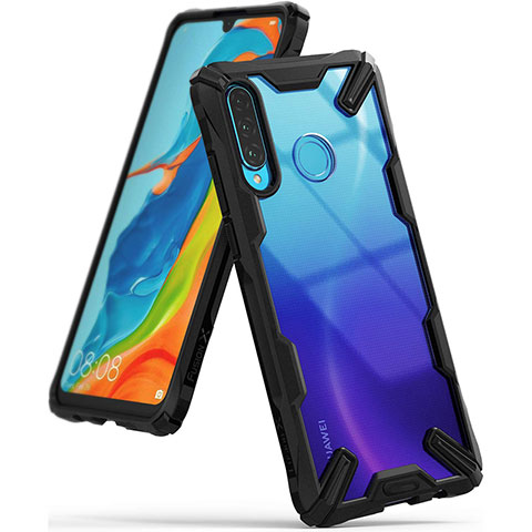 Carcasa Bumper Funda Silicona Transparente Espejo H02 para Huawei P30 Lite XL Negro