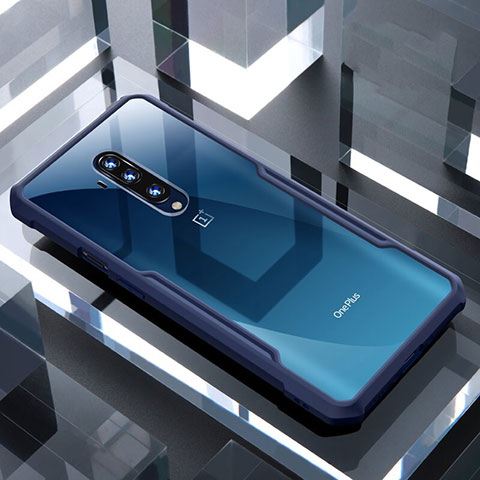 Carcasa Bumper Funda Silicona Transparente Espejo H02 para OnePlus 7T Pro Azul