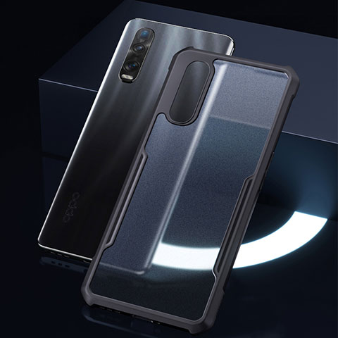 Carcasa Bumper Funda Silicona Transparente Espejo H04 para Oppo Find X2 Pro Negro