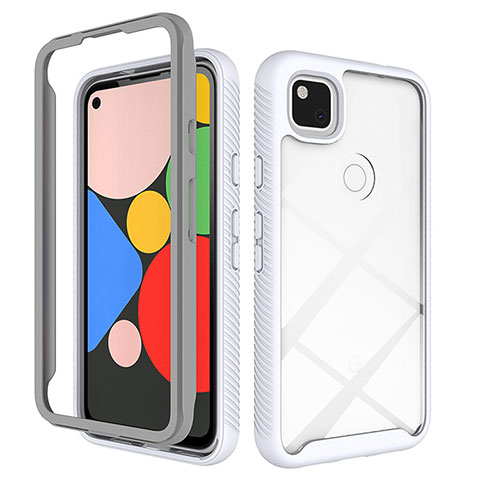 Carcasa Bumper Funda Silicona Transparente Espejo M01 para Google Pixel 4a Blanco