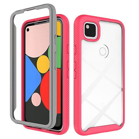 Carcasa Bumper Funda Silicona Transparente Espejo M01 para Google Pixel 4a Rojo