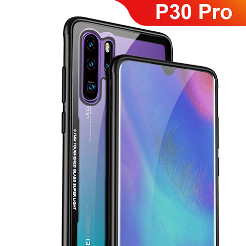 Carcasa Bumper Funda Silicona Transparente Espejo M01 para Huawei P30 Pro New Edition Negro