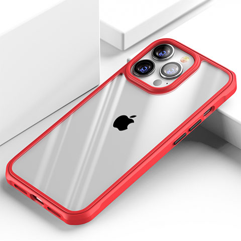 Carcasa Bumper Funda Silicona Transparente Espejo M03 para Apple iPhone 14 Pro Max Rojo