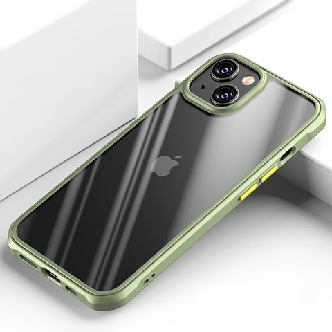 Carcasa Bumper Funda Silicona Transparente Espejo M03 para Apple iPhone 14 Verde