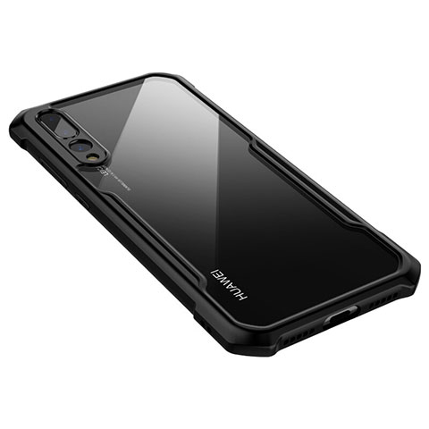 Carcasa Bumper Funda Silicona Transparente Espejo M03 para Huawei P20 Pro Negro