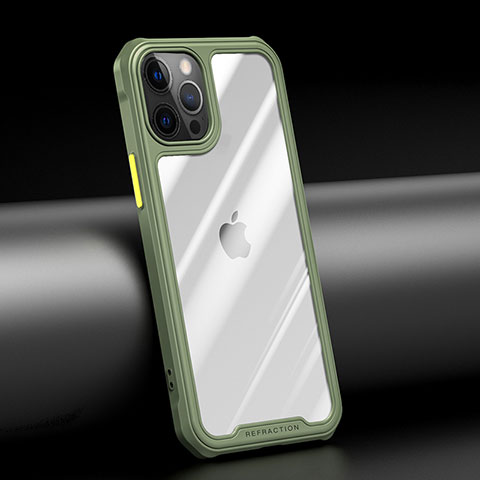 Carcasa Bumper Funda Silicona Transparente Espejo M04 para Apple iPhone 12 Pro Verde