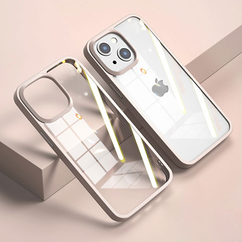 Carcasa Bumper Funda Silicona Transparente Espejo M04 para Apple iPhone 14 Oro Rosa