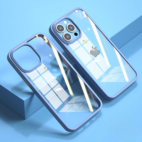 Carcasa Bumper Funda Silicona Transparente Espejo M04 para Apple iPhone 14 Pro Max Azul