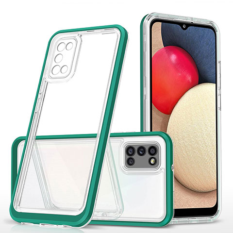 Carcasa Bumper Funda Silicona Transparente Espejo MQ1 para Samsung Galaxy A02s Verde