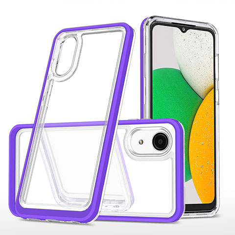 Carcasa Bumper Funda Silicona Transparente Espejo MQ1 para Samsung Galaxy A03 Core Morado