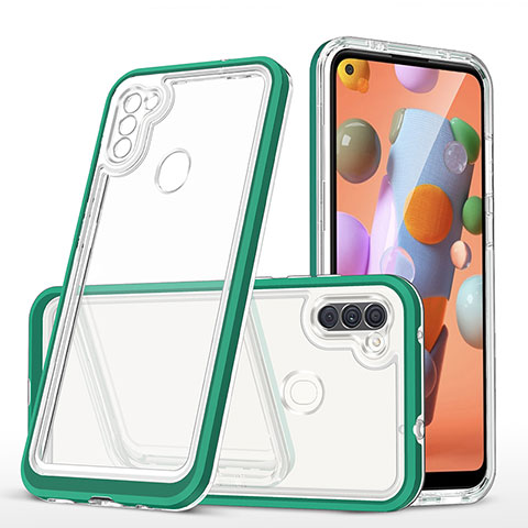 Carcasa Bumper Funda Silicona Transparente Espejo MQ1 para Samsung Galaxy A11 Verde