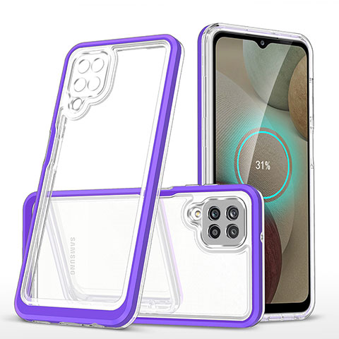 Carcasa Bumper Funda Silicona Transparente Espejo MQ1 para Samsung Galaxy A12 Morado