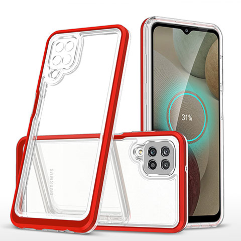 Carcasa Bumper Funda Silicona Transparente Espejo MQ1 para Samsung Galaxy A12 Nacho Rojo