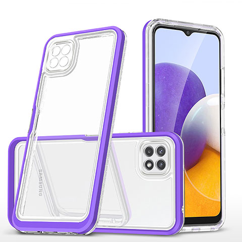 Carcasa Bumper Funda Silicona Transparente Espejo MQ1 para Samsung Galaxy A22 5G Morado