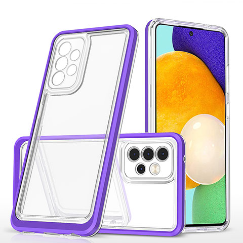 Carcasa Bumper Funda Silicona Transparente Espejo MQ1 para Samsung Galaxy A52 4G Morado