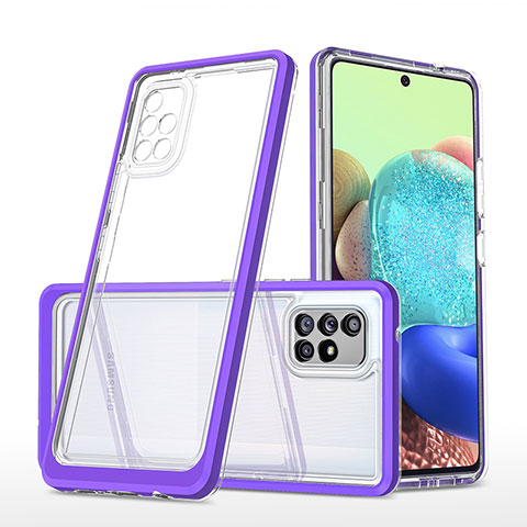 Carcasa Bumper Funda Silicona Transparente Espejo MQ1 para Samsung Galaxy A71 4G A715 Morado