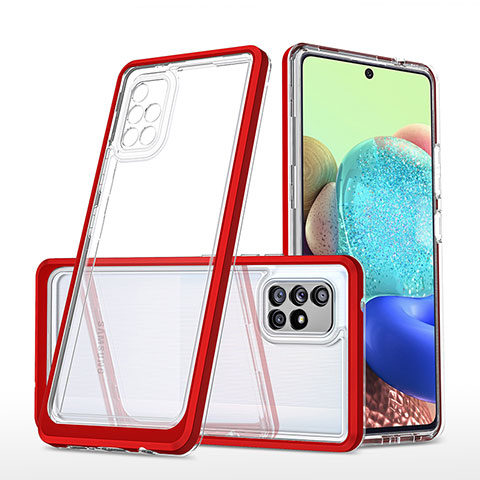 Carcasa Bumper Funda Silicona Transparente Espejo MQ1 para Samsung Galaxy A71 4G A715 Rojo