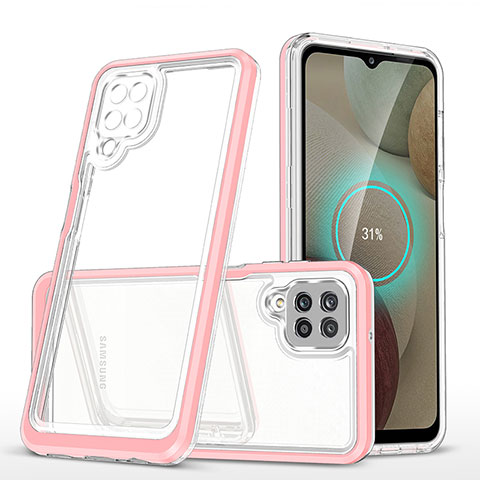 Carcasa Bumper Funda Silicona Transparente Espejo MQ1 para Samsung Galaxy F12 Oro Rosa