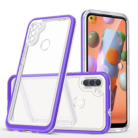 Carcasa Bumper Funda Silicona Transparente Espejo MQ1 para Samsung Galaxy M11 Morado