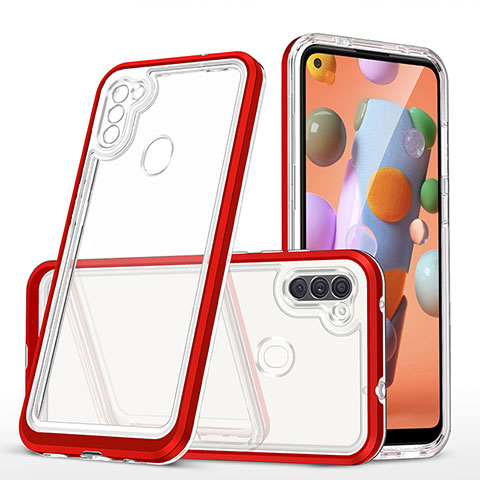 Carcasa Bumper Funda Silicona Transparente Espejo MQ1 para Samsung Galaxy M11 Rojo