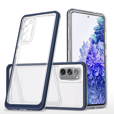 Carcasa Bumper Funda Silicona Transparente Espejo MQ1 para Samsung Galaxy S20 FE 5G Azul