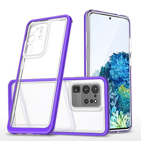 Carcasa Bumper Funda Silicona Transparente Espejo MQ1 para Samsung Galaxy S20 Ultra 5G Morado