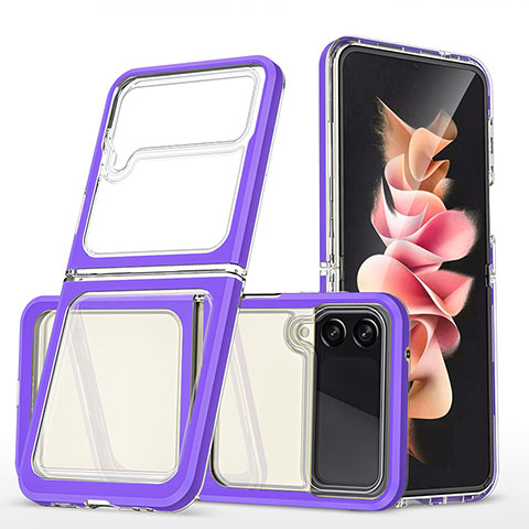 Carcasa Bumper Funda Silicona Transparente Espejo MQ1 para Samsung Galaxy Z Flip3 5G Morado