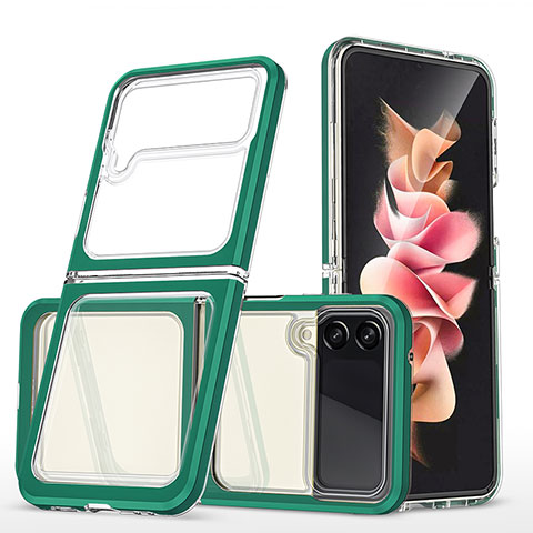 Carcasa Bumper Funda Silicona Transparente Espejo MQ1 para Samsung Galaxy Z Flip3 5G Verde