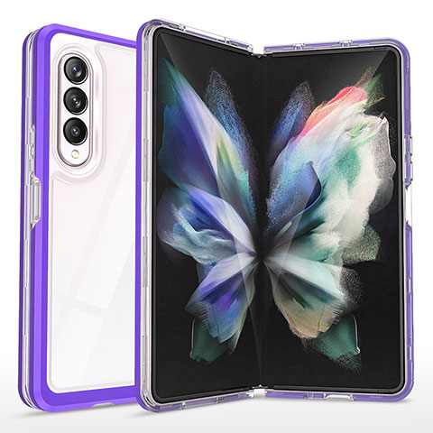 Carcasa Bumper Funda Silicona Transparente Espejo MQ1 para Samsung Galaxy Z Fold4 5G Morado