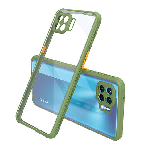 Carcasa Bumper Funda Silicona Transparente Espejo para Oppo A93 Verde