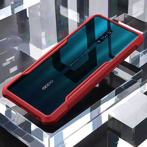 Carcasa Bumper Funda Silicona Transparente Espejo para Oppo Reno Rojo