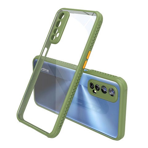 Carcasa Bumper Funda Silicona Transparente Espejo para Realme Narzo 30 4G Verde