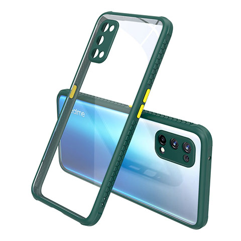 Carcasa Bumper Funda Silicona Transparente Espejo para Realme X7 5G Verde Noche