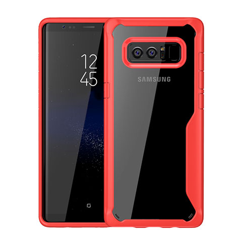 Carcasa Bumper Funda Silicona Transparente Espejo para Samsung Galaxy Note 8 Duos N950F Rojo