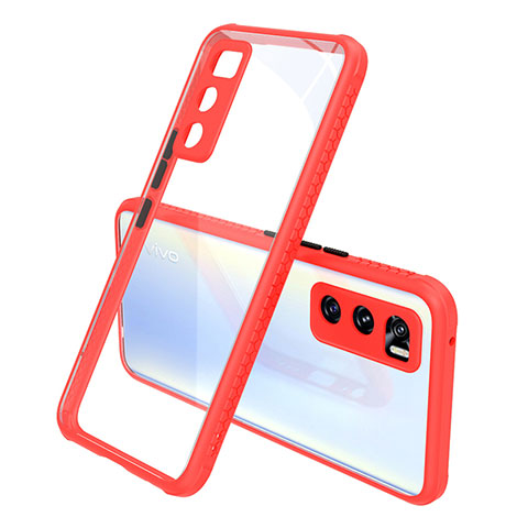 Carcasa Bumper Funda Silicona Transparente Espejo para Vivo Y70 (2020) Rojo