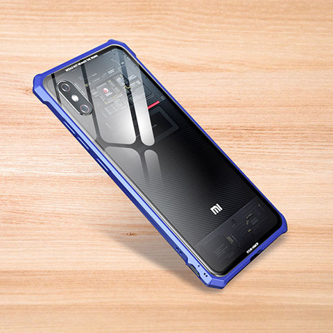 Carcasa Bumper Funda Silicona Transparente Espejo para Xiaomi Mi 8 Pro Global Version Azul