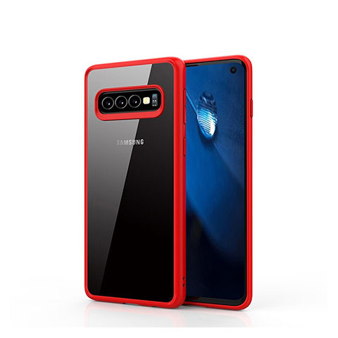 Carcasa Bumper Funda Silicona Transparente Espejo T02 para Samsung Galaxy S10 5G Rojo