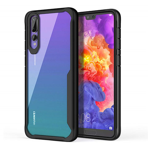 Carcasa Bumper Funda Silicona Transparente Espejo Z01 para Huawei P20 Pro Negro