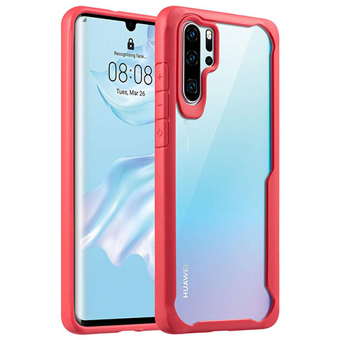 Carcasa Bumper Funda Silicona Transparente Espejo Z02 para Huawei P30 Pro Rojo