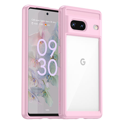 Carcasa Bumper Funda Silicona Transparente J01S para Google Pixel 7 5G Rosa