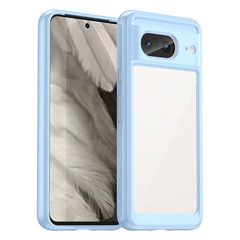 Carcasa Bumper Funda Silicona Transparente J01S para Google Pixel 8 5G Azul Cielo