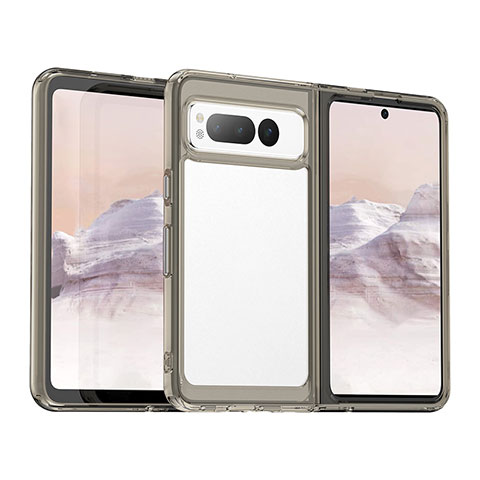 Carcasa Bumper Funda Silicona Transparente J01S para Google Pixel Fold 5G Gris