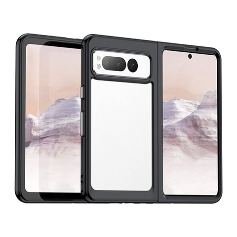 Carcasa Bumper Funda Silicona Transparente J01S para Google Pixel Fold 5G Negro