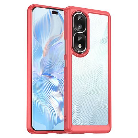 Carcasa Bumper Funda Silicona Transparente J01S para Huawei Honor 80 Pro Flat 5G Rojo