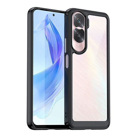 Carcasa Bumper Funda Silicona Transparente J01S para Huawei Honor 90 Lite 5G Negro