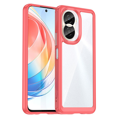 Carcasa Bumper Funda Silicona Transparente J01S para Huawei Honor X40i 5G Rojo