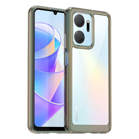 Carcasa Bumper Funda Silicona Transparente J01S para Huawei Honor X7a Gris