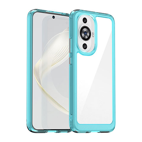 Carcasa Bumper Funda Silicona Transparente J01S para Huawei Nova 11 Azul