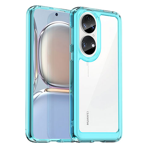 Carcasa Bumper Funda Silicona Transparente J01S para Huawei P50 Azul